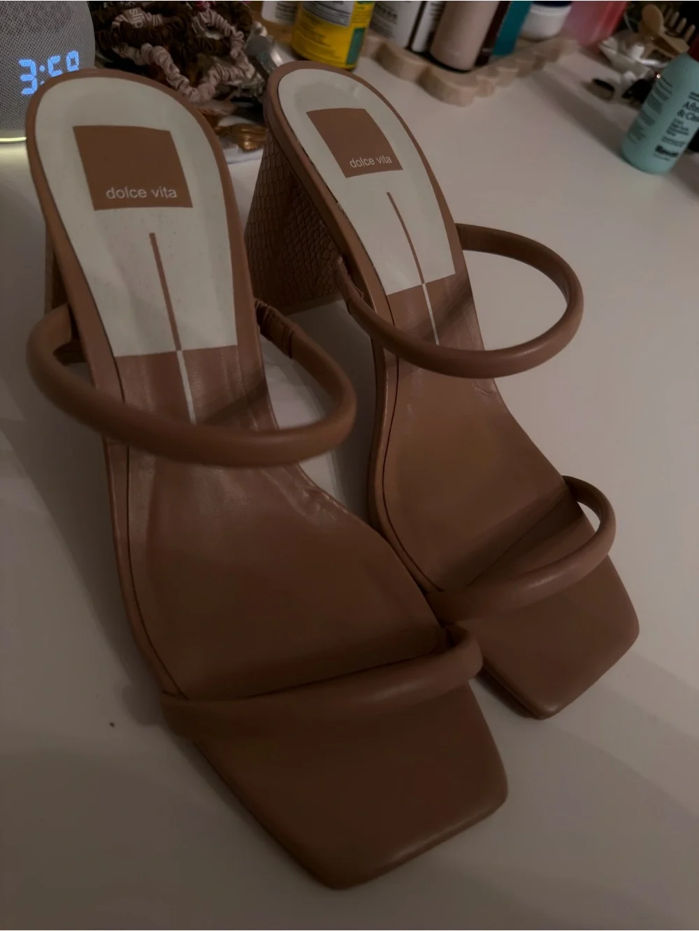 Dolce Vita Tan Circular Strap Block Heel Sandals